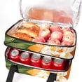 thumbnail image 5 of Tangerine Double Layered Insulated Lunch Bag with Two Compartments, Large Capacity, Hand-Carry Refrigerated Lunch Bags, 7.1x11.4x16.1 Inches, 5 of 6
