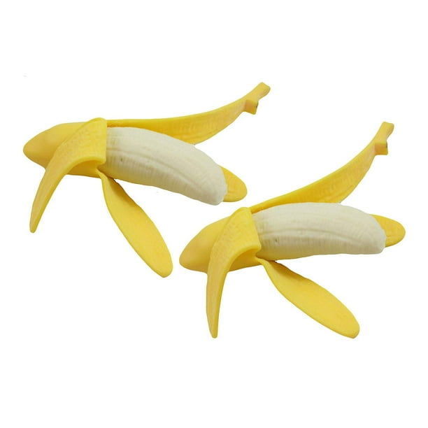 2 Realistic Stretchy Bananas Sensory, Stress, Squeeze Fidget Toy ADHD