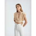 thumbnail image 2 of Floral V Neck Tie Side Crop Top, 2 of 5