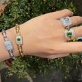 thumbnail image 5 of Micro Pave CZ Cuban Chain Link Bracelet Ring Cubic Zircon Square CZ Jewelry Set, 5 of 9