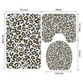 thumbnail image 3 of Black and Yellow Of Leopard Print Bathroom Rugs Sets 3 Piece,Toilet Cover Set,Absorbent Non Slip Bathroom Mats Sets with U-Shaped Contour Rug Toilet Rug Set, 3 of 5