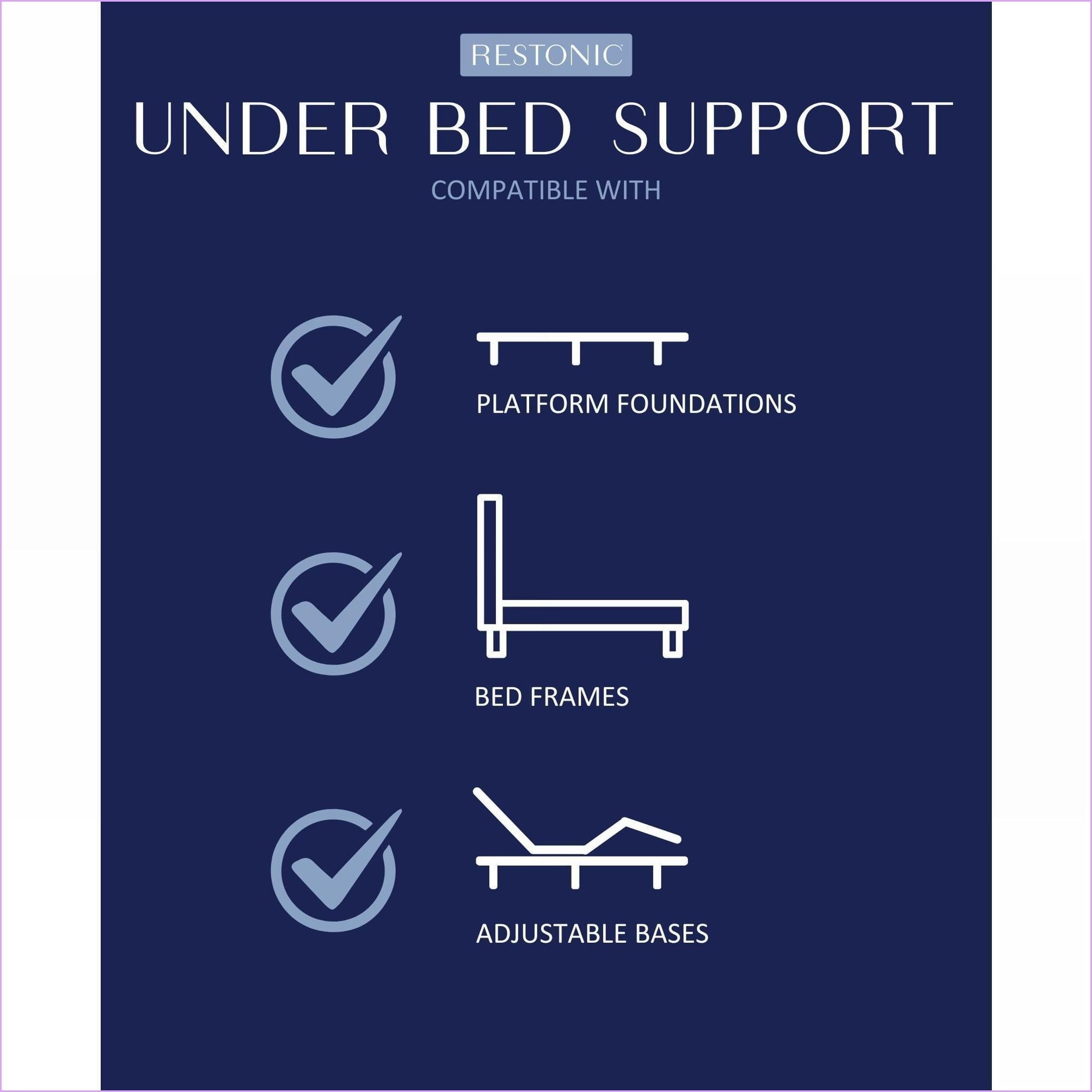 Mattresses by Restonic TempaGel 13” Smooth Top Plush Mattress, California King | Foam | Grey+Blue