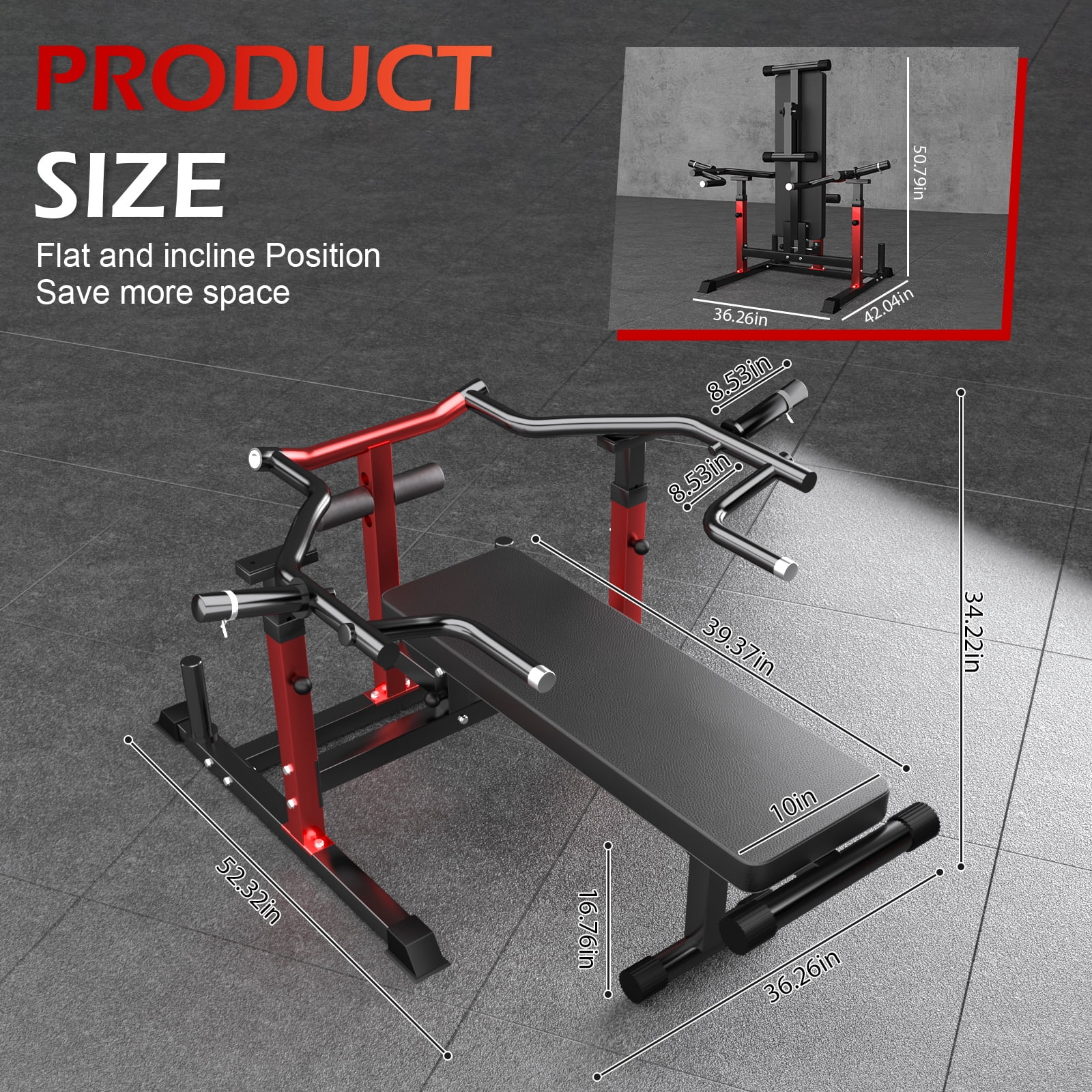 GYHPD Foldable Weight Bench for Chest and AB Workouts