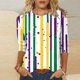 thumbnail image 1 of TaTaai Carnival Women's Casual Print Round Neck 3/4 Sleeve T-Shirt Loose Top Gift, 1 of 5