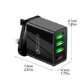 thumbnail image 2 of 5V 3.1A Smart Digital Display USB Charger, 3-Port Fast Charging Adapter for Smartphones/Tablets, Compact Portable, 2 of 5