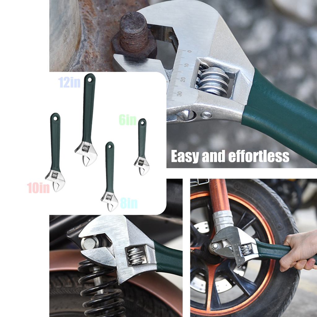 4Pcs Adjustable Wrench Universal Spanner Mechanical Workshop Hand Repair Tool