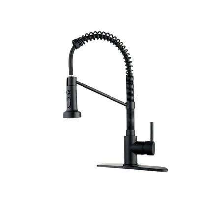 

Kitchen Faucet Kitchen Faucets with Pull Down Sprayer WEWE Sus304 Stainless Steel Matte Black Industrial Single Handle One Hole Or 3 Hole Faucet for Farmhouse Camper Laundry Utility Rv Wet Bar Sinks