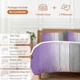 thumbnail image 6 of 3 Piece Purple Gray Ombre Duvet Cover Set California King, Microfiber Comforter/Quilt Cover with Corner Ties and 2 Pillowcases, Vintage Country Wooden All Season Soft Bedding with Zipper Closure, 6 of 8