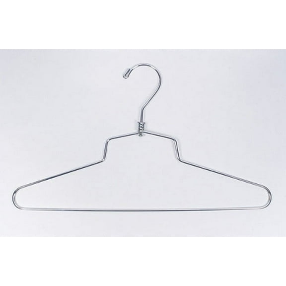 NAHANCO Metal Shirt Hangers - 16" Chrome-Plated - Standard hook - Home Use
