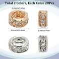 thumbnail image 2 of 40Pcs 2 Colors Gold Rhinestone Spacer Beads Large Hole European Beads Silver Rondelle Brass Glass Shine Diamond Pave Small Loose Charms Findings, 2 of 5