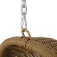thumbnail image 2 of Yukon Outdoor Wicker Hanging Chair with Stand, Light Brown and Beige, 2 of 7