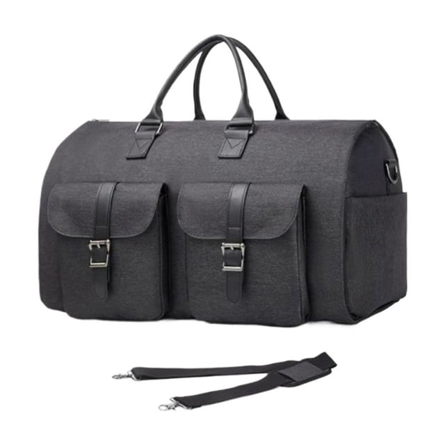 Maleta convertible de PU Minnieouse con ropa colgante bolsa de viaje de negocios gris oscuro