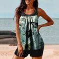 thumbnail image 4 of Sokhug Womens High Waisted Conservative Tankini Set Fashion Printed Two Piece Swimsuit with Built in Bra Padded Bathing Suit, 4 of 5