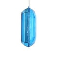 thumbnail image 2 of Vickerman 8" Blue Rectangle Jewel Glitter Ornament. Features blue glitter around the edge. 2 per bag., 2 of 2