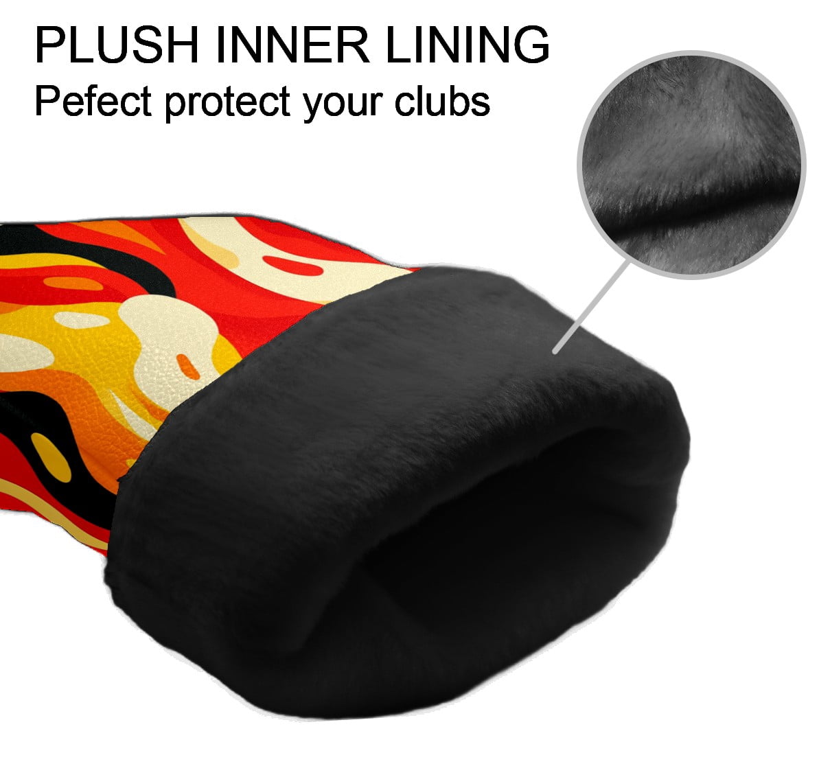 Golf Club Covers PU Leather Waterproof Head Covers for Fairway Woods Hybrids Abstract Pattern