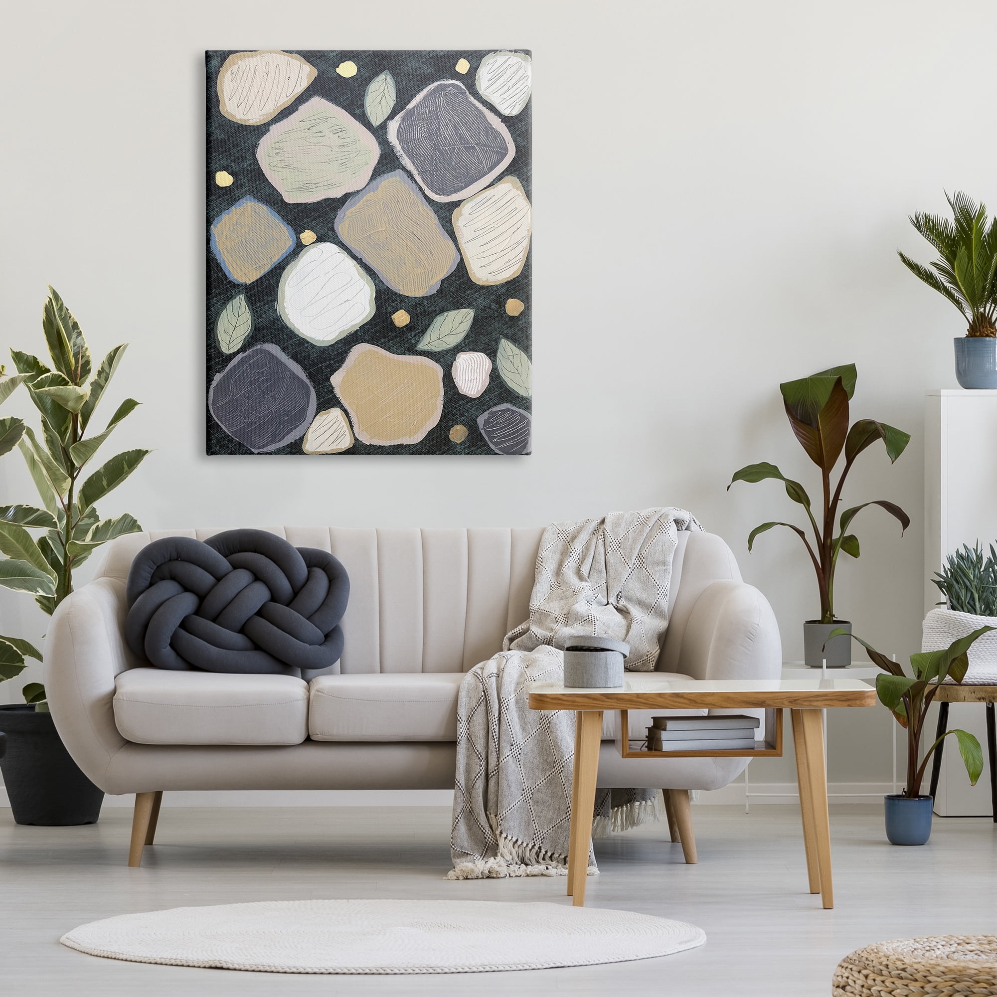 Stupell Industries Patterned Nature Shapes Abstract Painting Gallery Wrapped Canvas Art Print Wall Art, 36 x 48