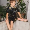 thumbnail image 4 of Fotbe Realistic Style Cute Cat Pijama Estampada de 2 Piezas para Niños – Ropa de Dormir de Manga Corta Cómoda para Niños y Niñas, Camiseta y Shorts de Algodón-Small, 4 of 6