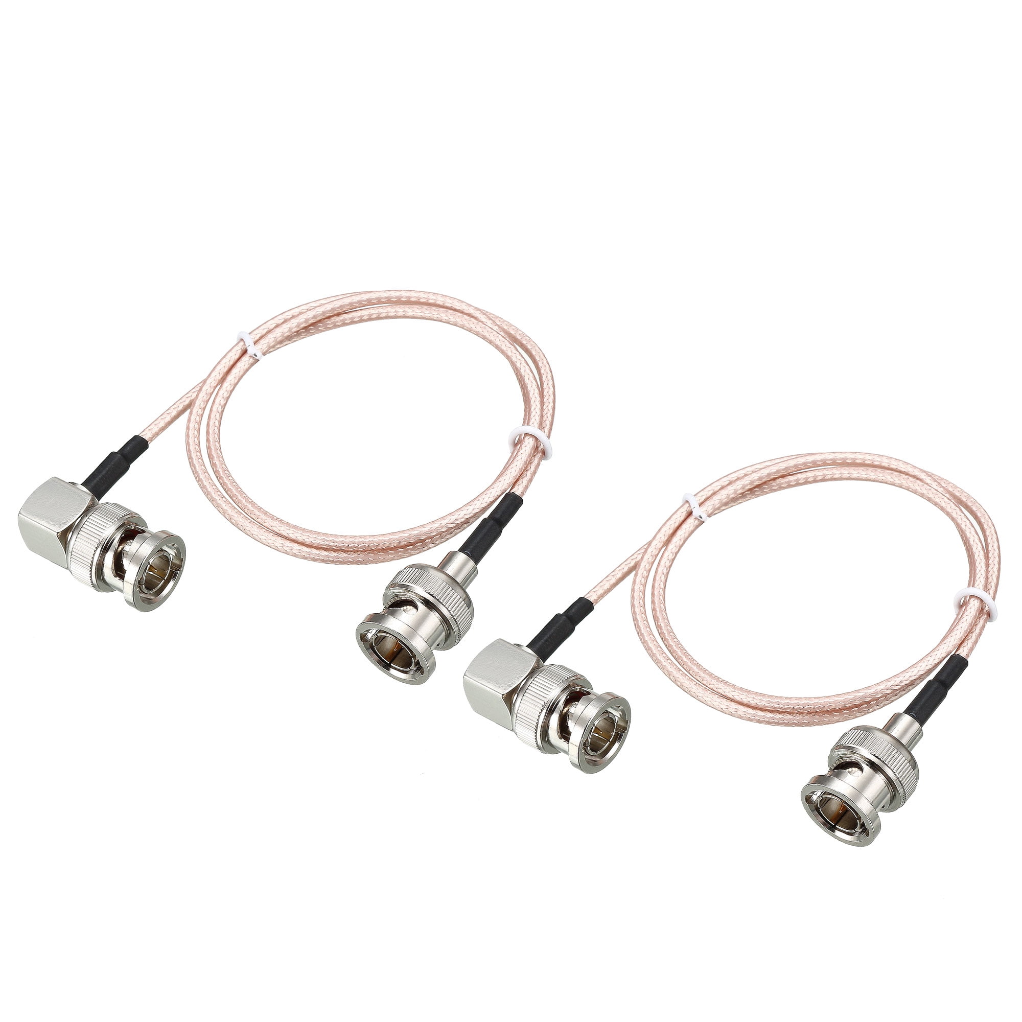 Low Loss RF Coaxial Cable Connection Coax Wire RG179 BNC Male to BNC Male Right Angle 60cm 2