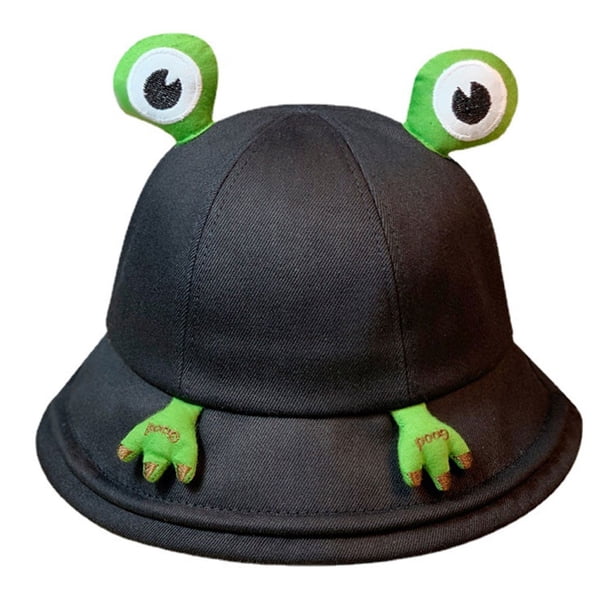 Lindo sombrero de pescador con forma de rana para niños, con circunferencia de la cabeza de 48 a 52 cm, protector solar de verano