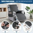 thumbnail image 6 of 100% Waterproof Recliner Covers, Recliner Sofa Covers with Leg Straps, Reversible Recliner Couch Cover for Reclining Chair, Washable Couch Protector for Pets Kids(1 Seater 22", Charcoal Gray), 6 of 8