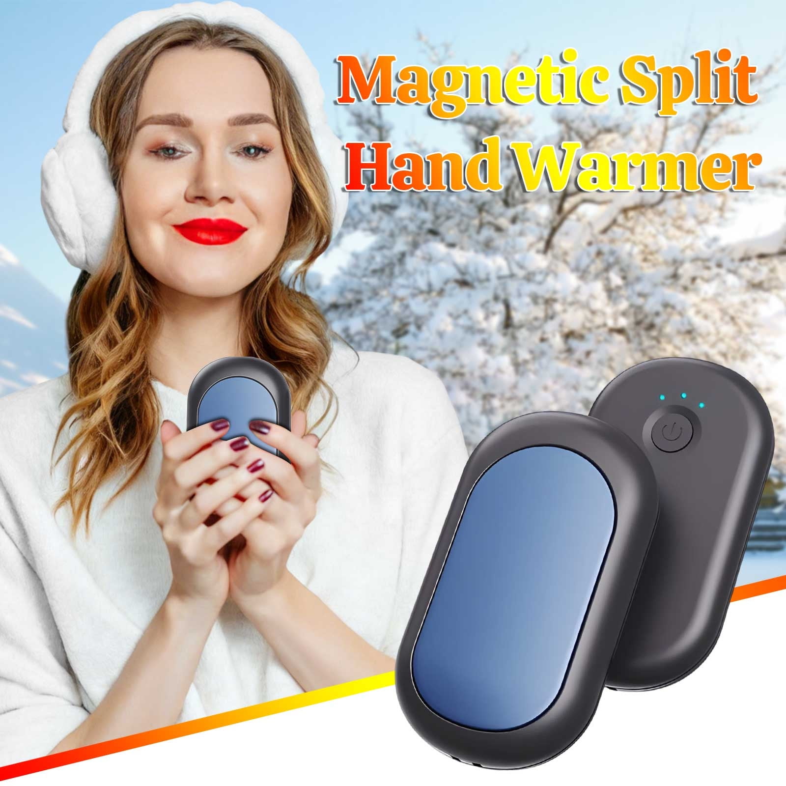 Lunxisen 2 Pcs Hand Warmers Rechargeable, Reusable Portable Magnetic Pocket Heater,Hand Warmer, Suitable for Men and Women, Outdoor, Golf, Hunting, Camping Accessories