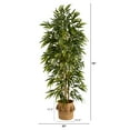 thumbnail image 2 of Nearly Natural 75" Bamboo Artificial Tree in Handmade Natural Jute Planter with Tassels, 2 of 4