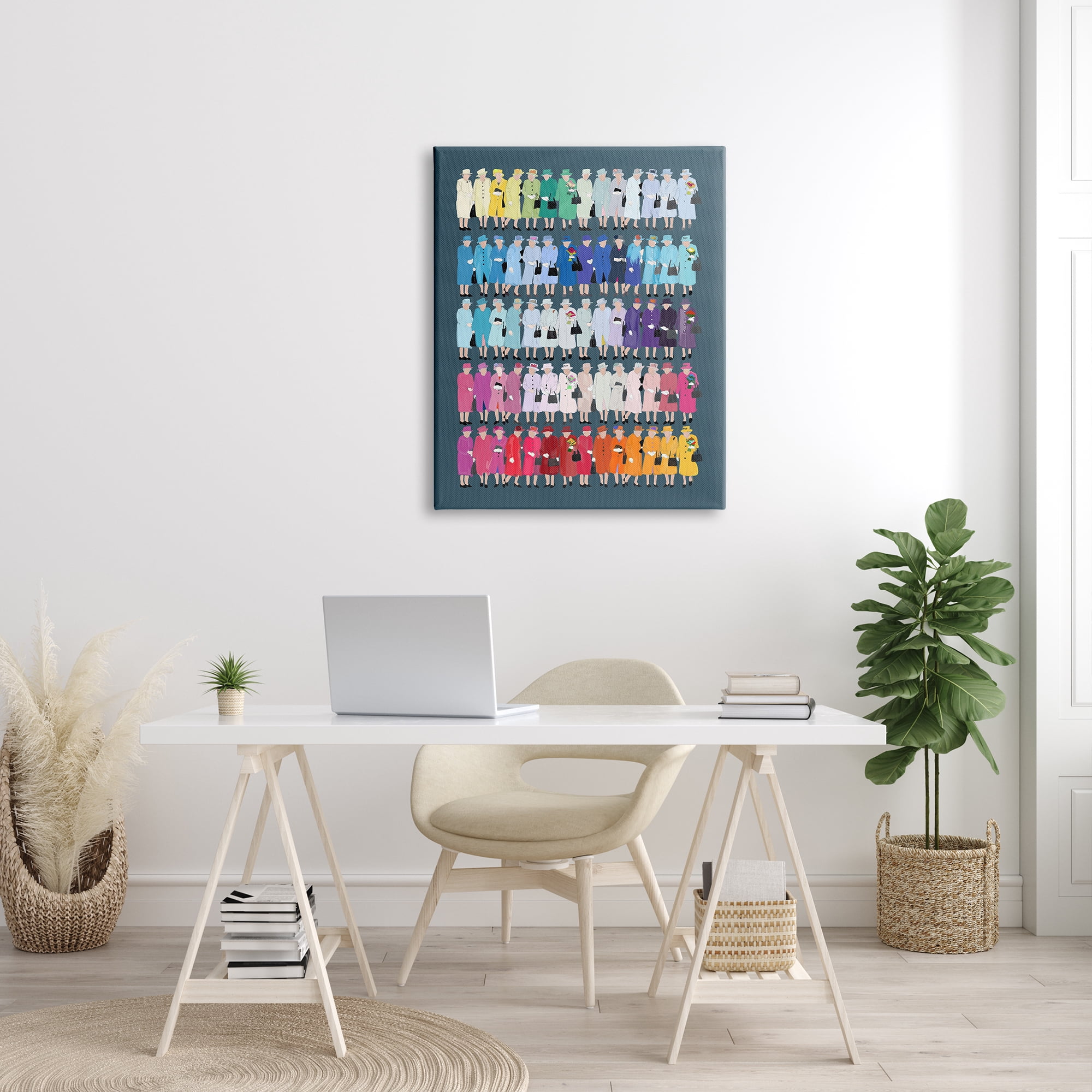 Stupell Industries Varied Pop Style Royal Queen Fashion Rainbow Graphic Art Gallery Wrapped Canvas Print Wall Art, Design by Amelia Noyes