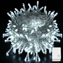 33ft 100 LED String Lights Indoor Outdoor, Clear Wire Cool White Christmas Lights with 8 Modes, Connectable Plug in Fairy String Lights for Xmas Tree ,Home Bedroom Wedding Party Decoration