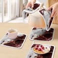 thumbnail image 5 of Marble Red Pot Holders for Kitchen Heatproof Potholder, 2 Pack Modern Abstract Gold White Brick Stone Motif Hot Pads Multipurpose Oven Pads Cloth Potholders Trivet for Cooking and Baking, 5 of 8