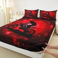 thumbnail image 3 of Feelyou Dirt Bike Sport Twin Sheet Sets for Kids, Neon Red Abstract Twin Fitted Sheet, Modern Motorcycle Lover Flat Sheet, Super Cozy Room Decor, 3pcs, 3 of 7