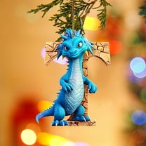 FastXmas 26 Letter Ornaments Christmas Tree Decoration Personalized Funny Dinosaur with Letter Christmas Letter Xmas Tree Hanging Pendant Ornaments Xmas Initials Christmas Tree DIY Craft Decor(S)