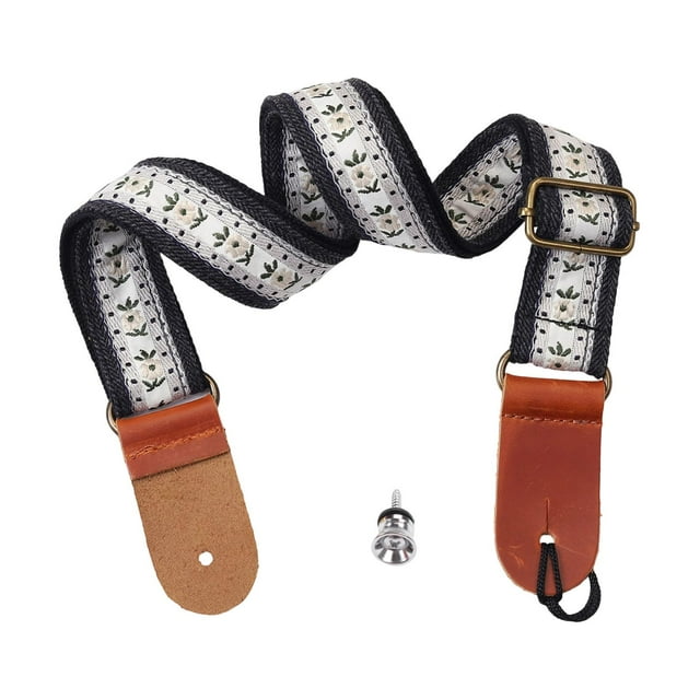 lionlar Ukulele Strap Embroidered Non Slip Shoulder Belt for Indoor Teaching Outdoor Style A