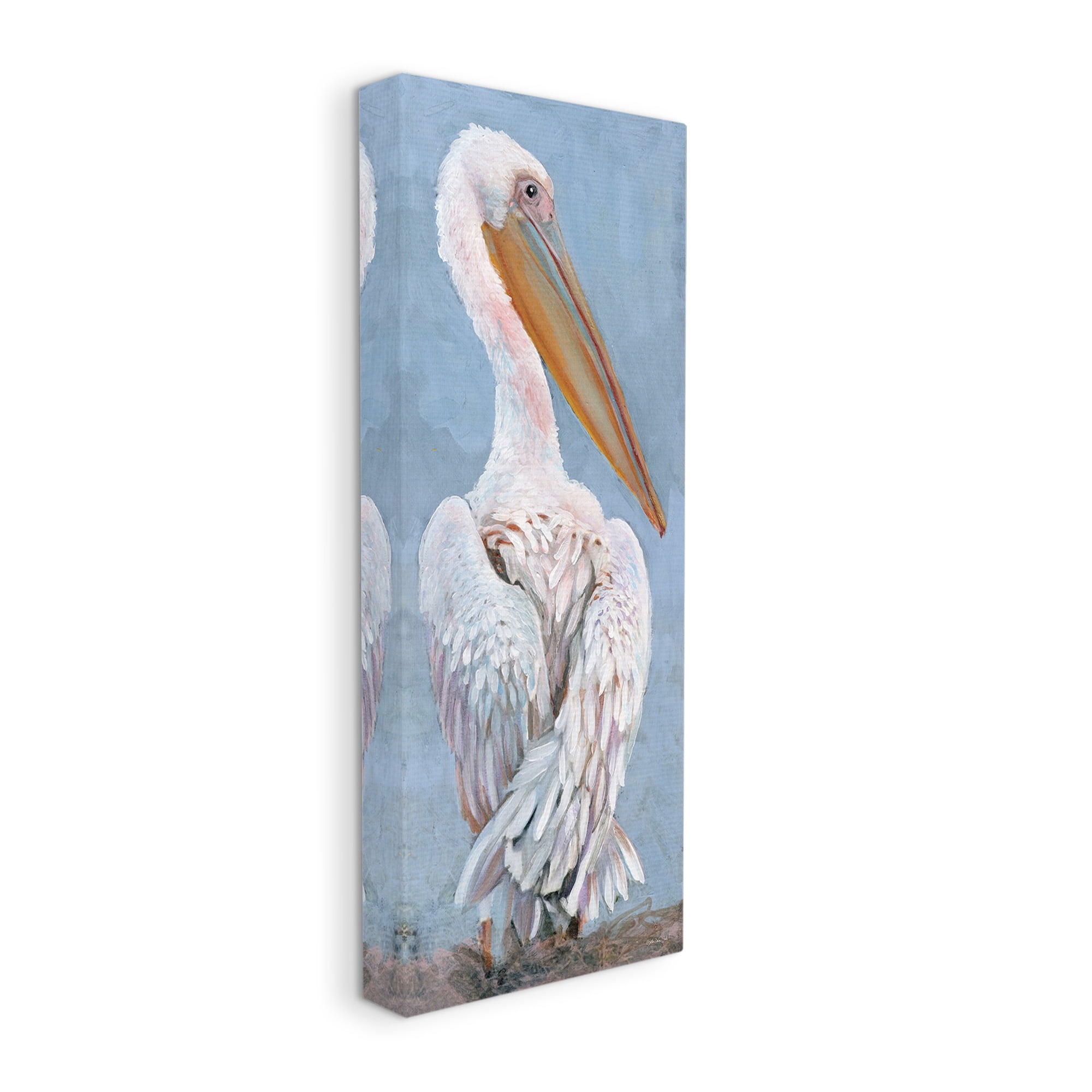 Stupell Industries Pelican From Back View Animals & Insects Painting Gallery Wrapped Canvas Art Print Wall Art, 20 x 48