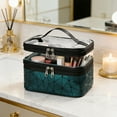 thumbnail image 3 of 2026 New Double Layer Travel Cosmetic Organizer – Leopard Print Makeup Bag with Clear Top, Water-Resistant Medium Toiletry Bag for Women’s Essentials Silver, 3 of 4