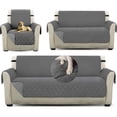 thumbnail image 1 of Fundas de sofá seccionales, Cubre Salas 3 Piezas, Capitonado sin Hilos a Base de Calor, para Sillón Sofá de 1, 2 y 3 Plazas (Gris Y Negro), 1 of 4