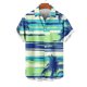 thumbnail image 4 of Blusa y camisa de manga corta con cuello vuelto para hombre, blusa informal de moda con cuello vuelto, blusa estampada de manga corta con botones, blusa de poliéster para hombre, 4 of 6