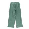 thumbnail image 6 of OSOLU Girls Pants Wide Elastic Waist Side Pockets Wide Leg Kids Casual Trousers Green, 6 of 9