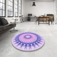 thumbnail image 3 of Ahgly Company Indoor Round Patterned Blossom Pink Area Rugs, 4' Round, 3 of 6