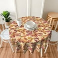 thumbnail image 2 of Fall Tablecloth, Falling Leaves Round Tablecloth 60 Inch, Autumn Thanksgiving Round Table Cloth for Rustic Farmhouse Kitchen Decor, Wipeable Polyester Fabric Table Cover for Outdoor Holiday Party, 2 of 6
