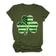 thumbnail image 3 of St Patricks Day Tshirt Women,Womens St Patricks Day Shirt Short Sleeve Round Neck Tshirt,Women's St Patrick's Day T-Shirt Lucky Irish Shamrock USA Flag Clover Graphic Tees Tops, 3 of 5