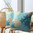thumbnail image 6 of Nautical Coastal Pillow Covers 20x20 Inch Set of 2 Teal Beach Theme Ocean Seashell Coral Starfish Throw Pillow Covers Summer Outdoor Pillow Cases Cotton Linen Cushion Covers for Couch Bed Sofa Decor, 6 of 6
