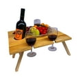 thumbnail image 4 of Table de Pique-Nique Pliante en Bois Support de Table à Vin Pliable Portable, 4 of 7