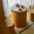 thumbnail image 4 of Pine Wood Pedestal Table Side Table, 4 of 10