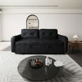 thumbnail image 3 of 66.2" Queen Pull Out Sofa Bed, Hydraulic System Convertible Sleeper Sofa with Storage and 2 Soft Pillows, Tufted Button Upholstered Couch,Multi-Functional Velvet Loveseat Bed,Black, 3 of 9
