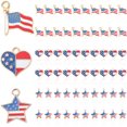 thumbnail image 1 of 60 piezas de abalorios de bandera americana colgantes de aleación de abalorios de bandera americana abalorios de esmalte patriótico para manualidades de bricolaje (3 estilos) Sincero Hogar, 1 of 4