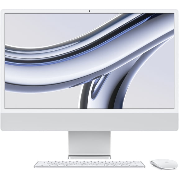 Restored Apple 24" iMac with M3 Chip 8-Core CPU 10-Core GPU 8GB Unified RAM 256GB SSD 4480 x 2520 Retina Display Silver CPO