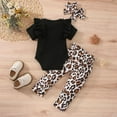 thumbnail image 2 of OFIMAN Baby Girl Summer Clothes Newborn Short Sleeve Outfits Infant Leopard Clothing Set 0-24 Months, 2 of 7