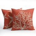 thumbnail image 3 of Summer Sea Starfish Pillow Covers 16x16 Inch Set of 2 Beach Pink Coral Throw Pillowcase Cotton Linen Square Decorative Nautical Coastal Themed Cushion Cover for Sofa Bedroom Indoor Outdoor Party, 3 of 6