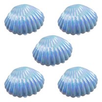 Xinwanna Sea Shell Candy Box Mermaid Shell Treat Container Plastic Chocolate Box Jewelry Holder for Wedding Birthday Shower Decoration (Blue, 5pcs)