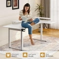 thumbnail image 6 of L Shaped Standing Desk, 71x43'' Electric L Stand Up Desk with 2 Adjustable Monitor Shelves, Dual Motor and Memory Controller, Adjustable Height from 28-46'' for Home and Computer Workstation, White, 6 of 8